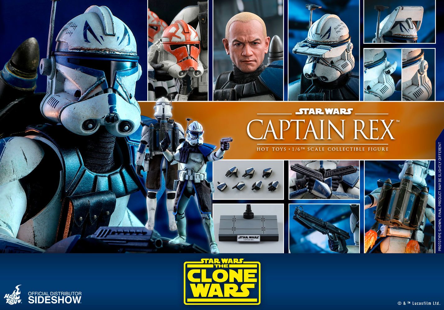 Star Wars The Clone Wars Action Figure 1/6 Captain Rex 30 cm