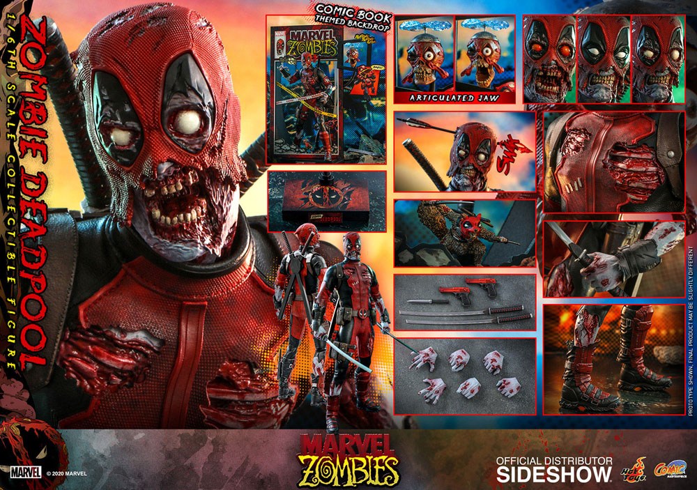 Marvel Zombies Comic Masterpiece Action Figure 1/6 Zombie Deadpool 31 cm