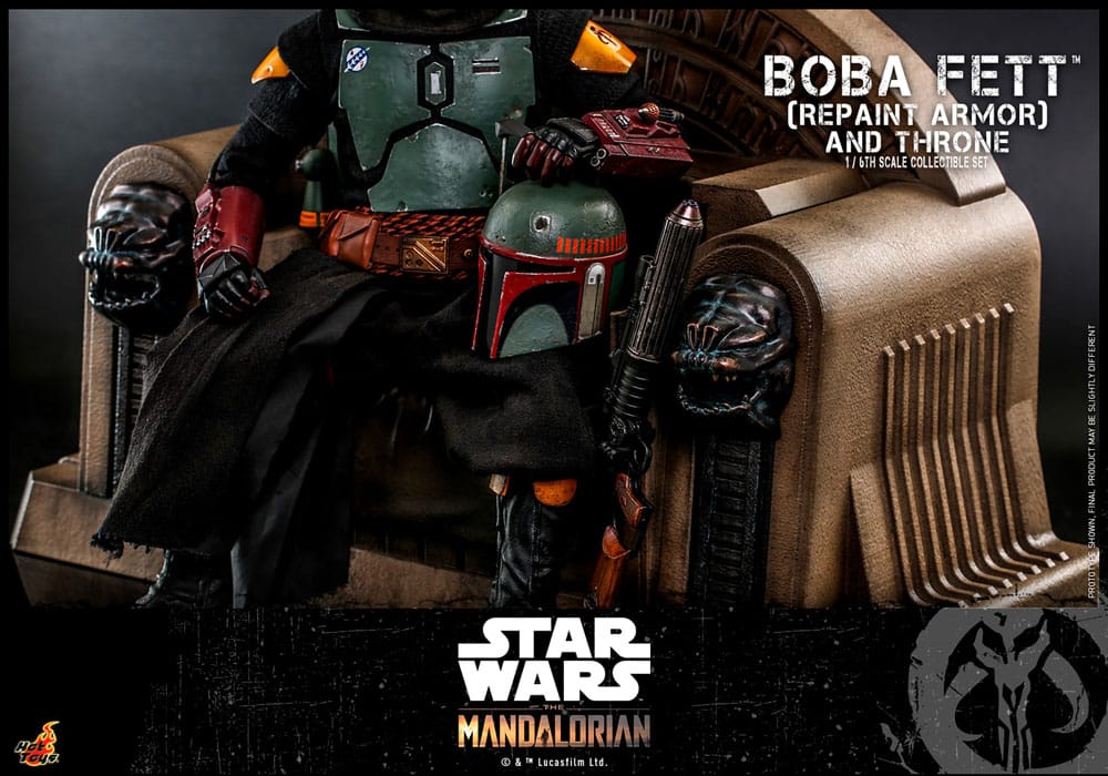 Star Wars: The Mandalorian Action Figure 1/6 Boba Fett Repaint Armor and Throne Special Edition 30 cm