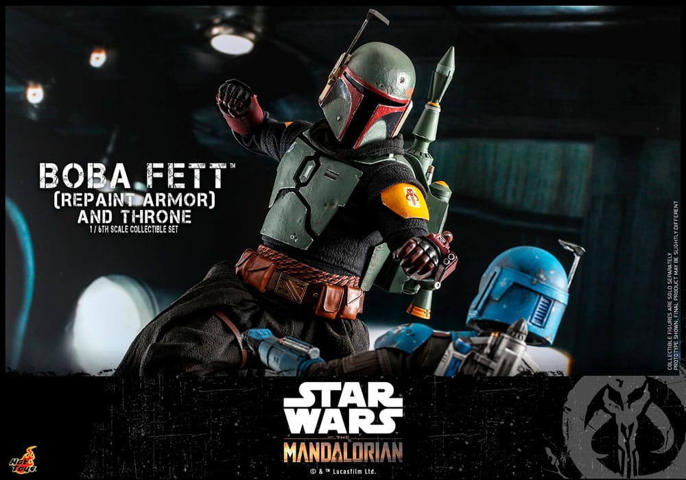 Star Wars: The Mandalorian Action Figure 1/6 Boba Fett Repaint Armor and Throne Special Edition 30 cm