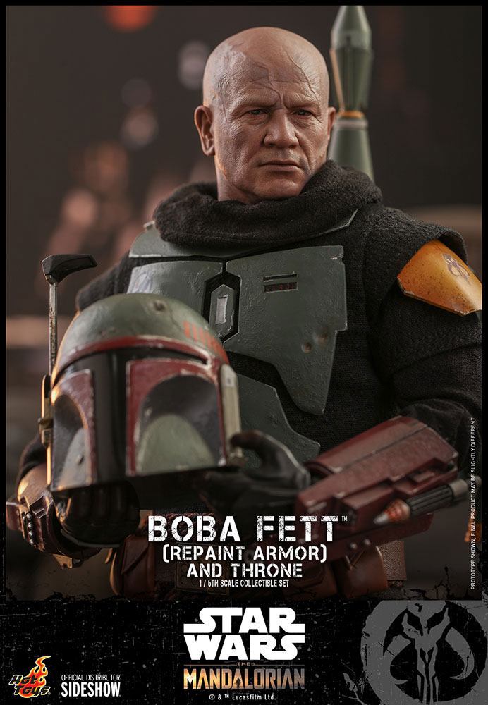 Star Wars The Mandalorian Action Figure 1/6 Boba Fett (Repaint Armor) and Throne 30 cm