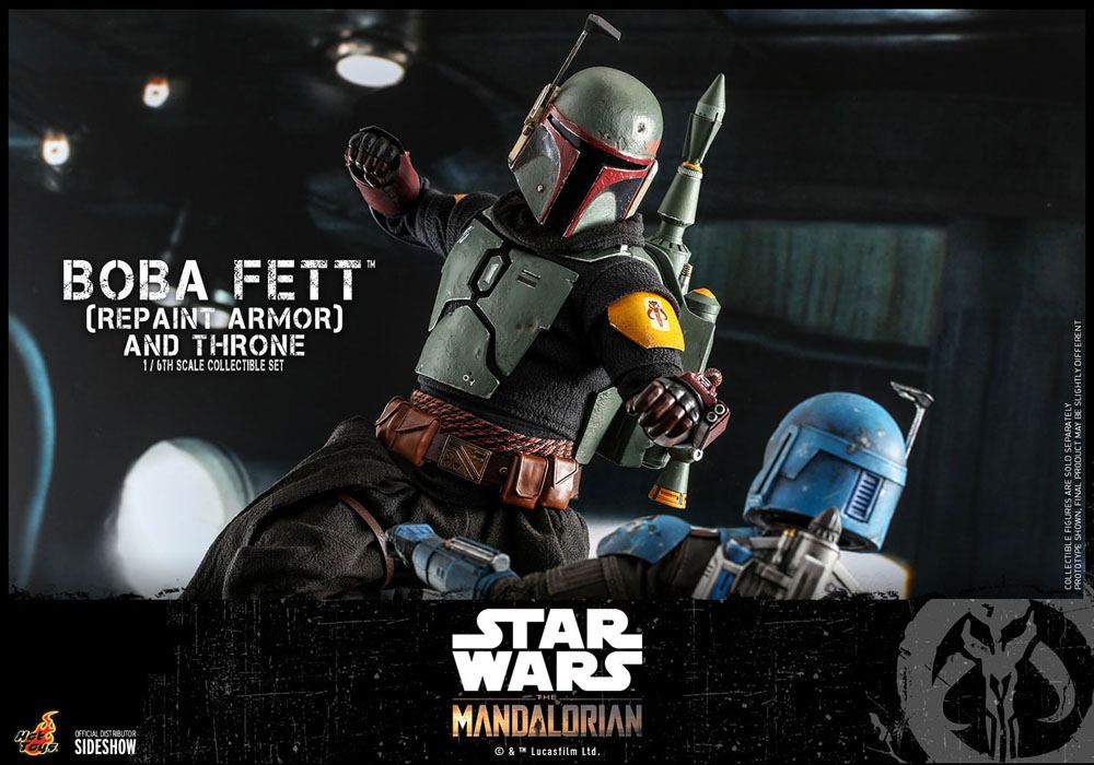 Star Wars The Mandalorian Action Figure 1/6 Boba Fett (Repaint Armor) and Throne 30 cm