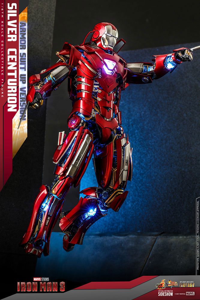 Iron Man 3 Movie Masterpiece Action Figure 1/6 Silver Centurion (Armor Suit Up Version) 32 cm