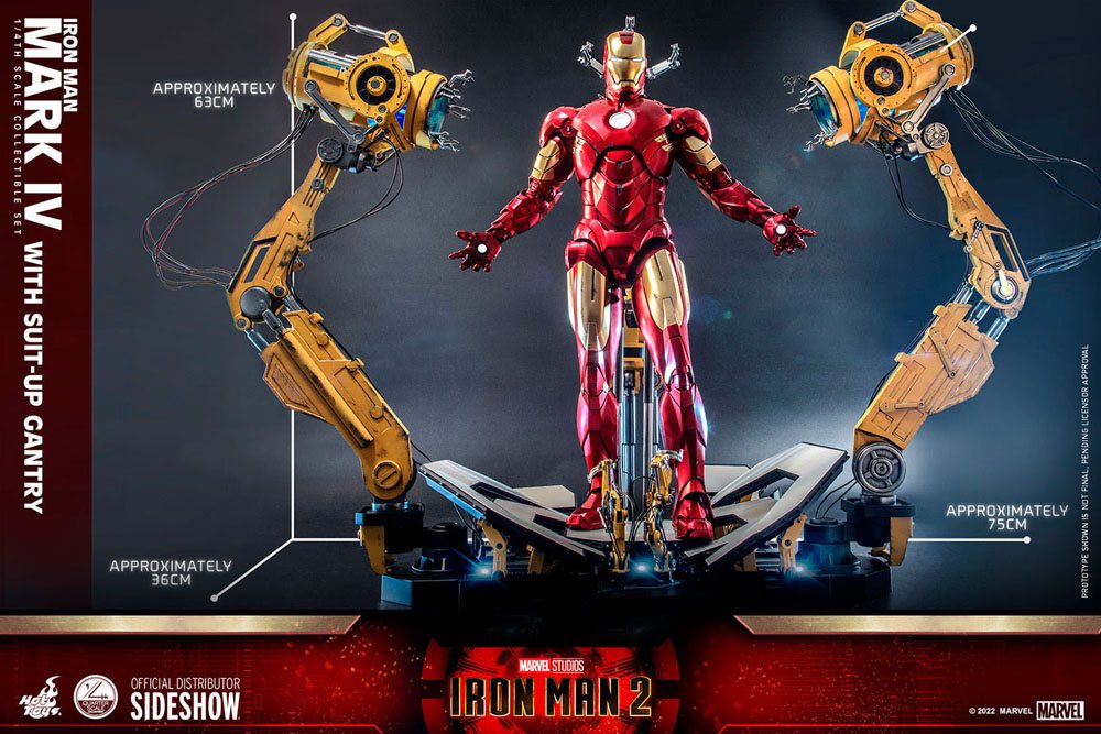 Iron Man 2 Action Figure 1/4 Iron Man Mark IV with Suit-Up Gantry 49 cm