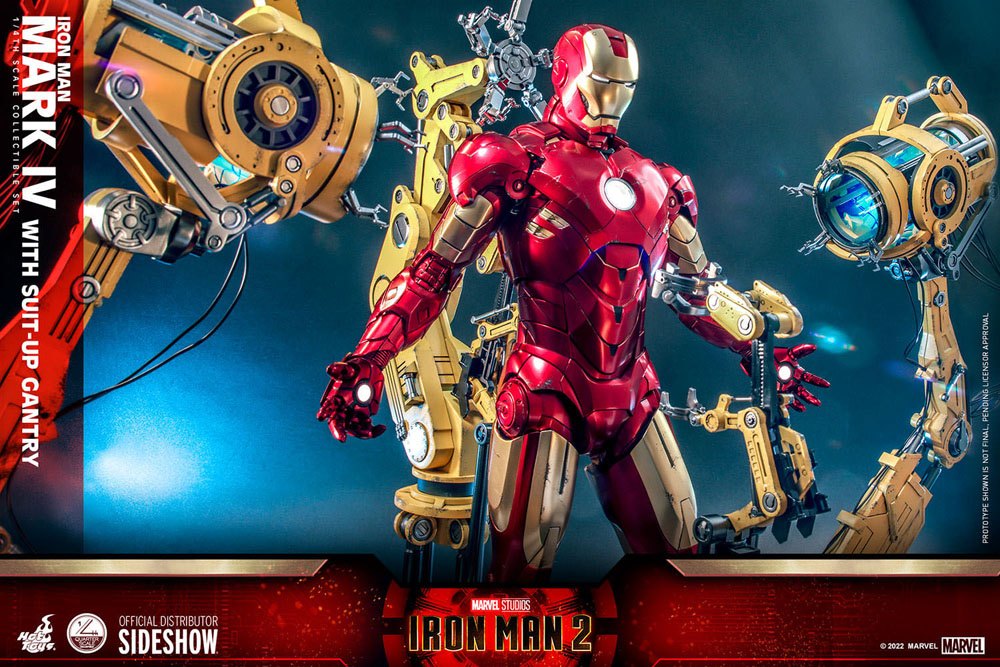 Iron Man 2 Action Figure 1/4 Iron Man Mark IV with Suit-Up Gantry 49 cm