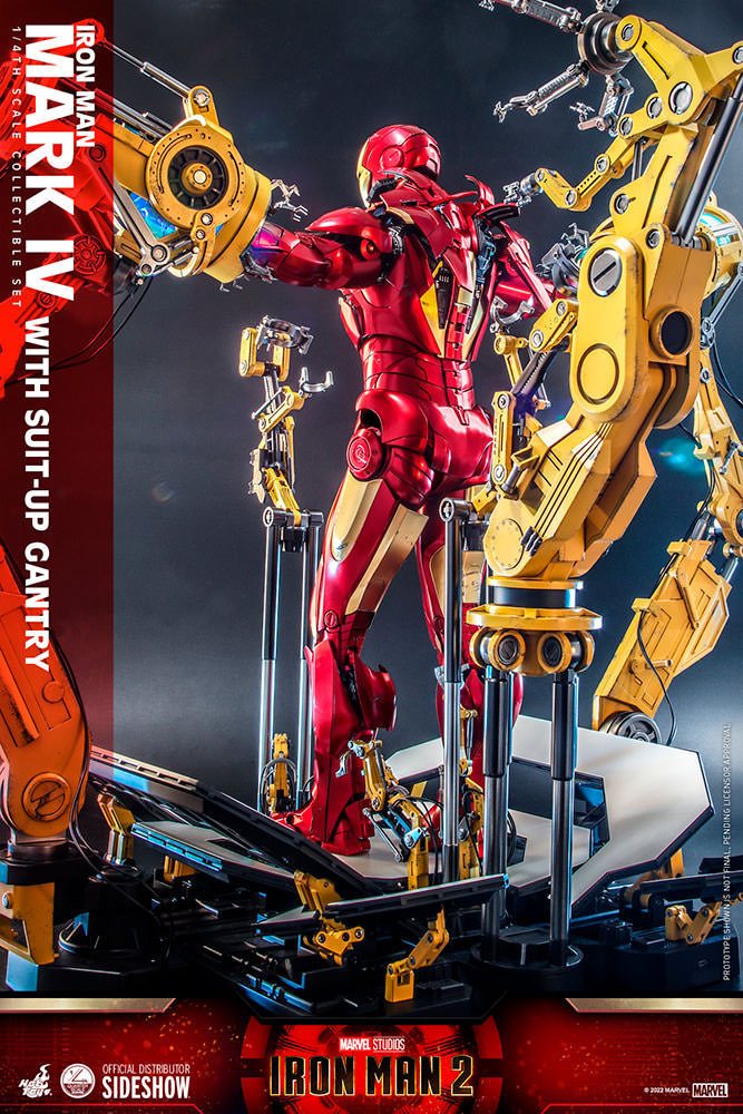 Iron Man 2 Action Figure 1/4 Iron Man Mark IV with Suit-Up Gantry 49 cm