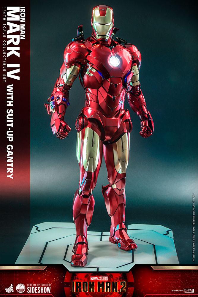 Iron Man 2 Action Figure 1/4 Iron Man Mark IV with Suit-Up Gantry 49 cm