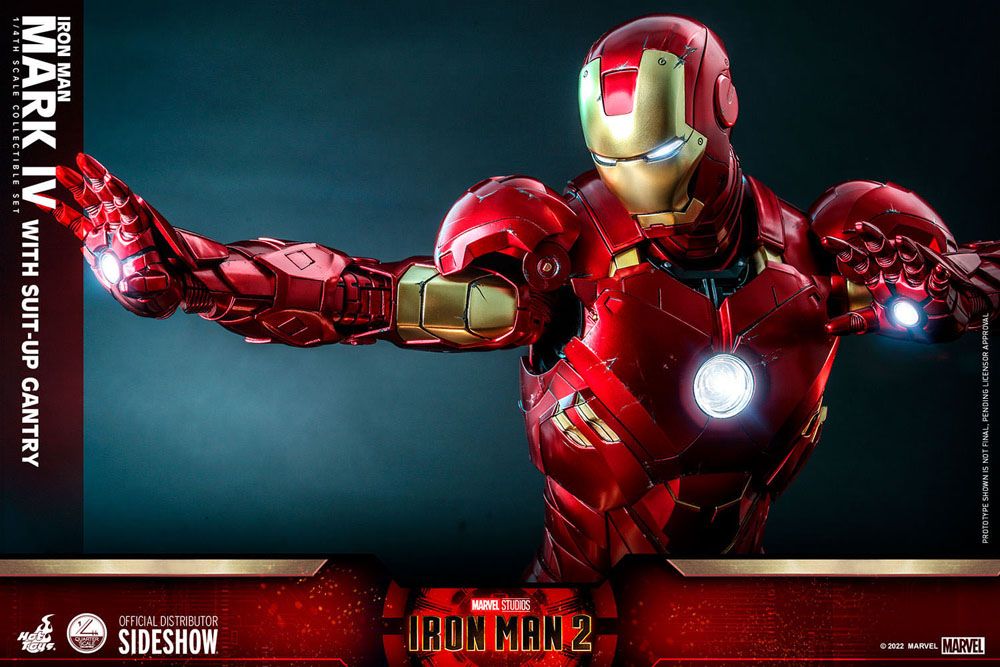 Iron Man 2 Action Figure 1/4 Iron Man Mark IV with Suit-Up Gantry 49 cm