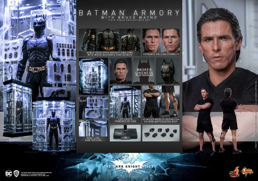 The Dark Knight Rises Movie Masterpiece Action Figures & Diorama 1/6 Batman Armory with Bruce Wayne 30 cm