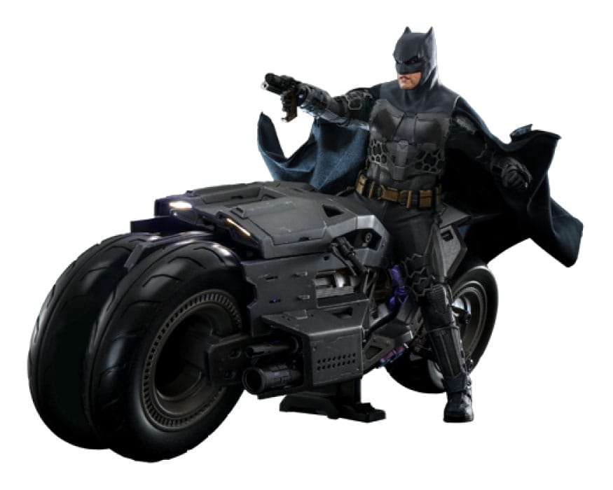 The Flash Movie Masterpiece Action Figure wih Vehicle 1/6 Batman &amp; Batcycle Set 30 cm