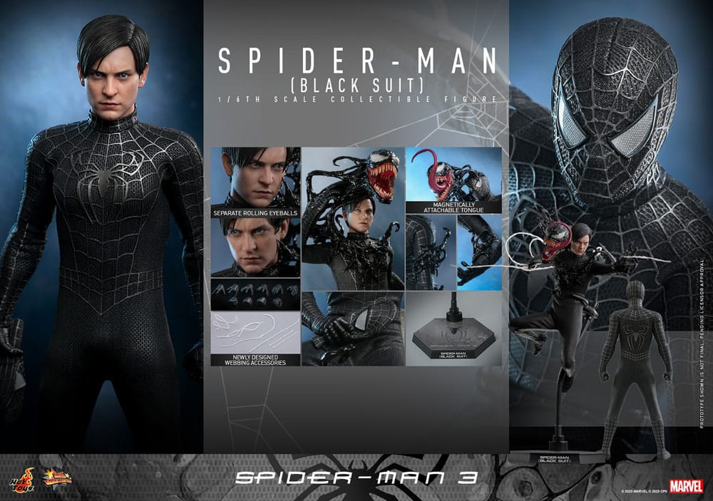 Spider-Man 3 Movie Masterpiece Action Figure 1/6 Spider-Man (Black Suit) 30 cm