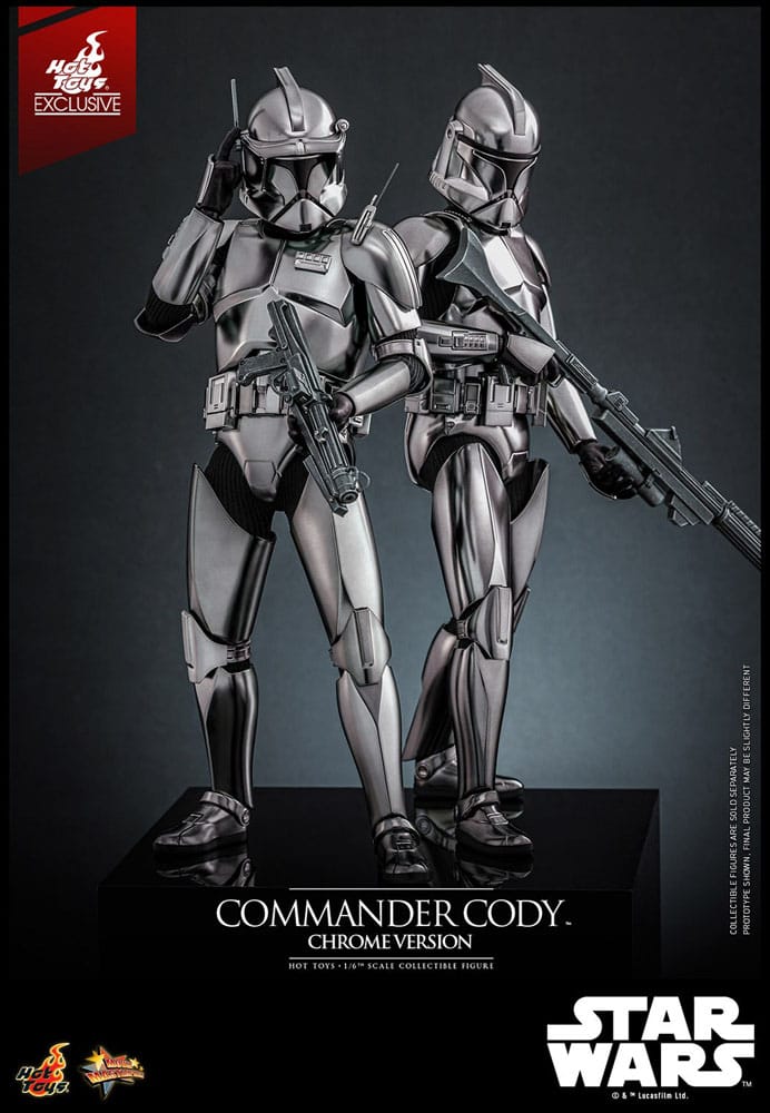 Star Wars Movie Masterpiece Action Figure 1/6 Commander Cody (Chrome Version) Hot Toys Exclusive 30 cm