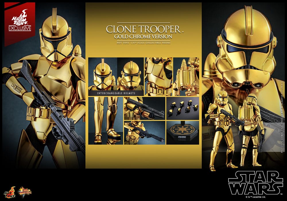 Star Wars Action Figure 1/6 Clone Trooper (Gold Chrome Version) Exclusive 30 cm