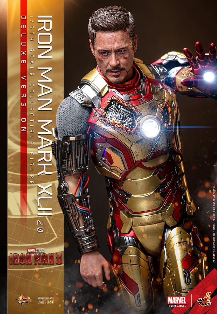 Iron Man 3 Movie Masterpiece Diecast Action Figure 1/6 Iron Man Mark XLII (2.0) Deluxe 32 cm