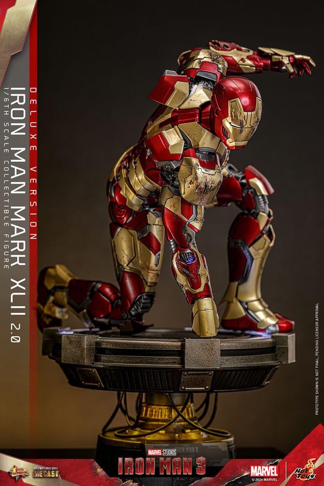 Iron Man 3 Movie Masterpiece Diecast Action Figure 1/6 Iron Man Mark XLII (2.0) Deluxe 32 cm