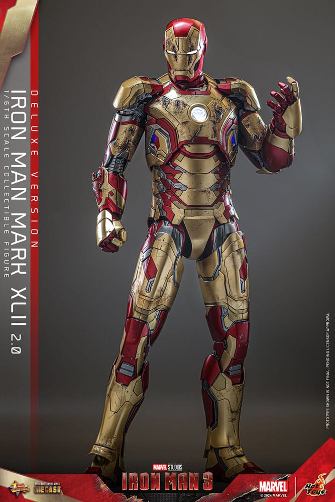 Iron Man 3 Movie Masterpiece Diecast Action Figure 1/6 Iron Man Mark XLII (2.0) Deluxe 32 cm