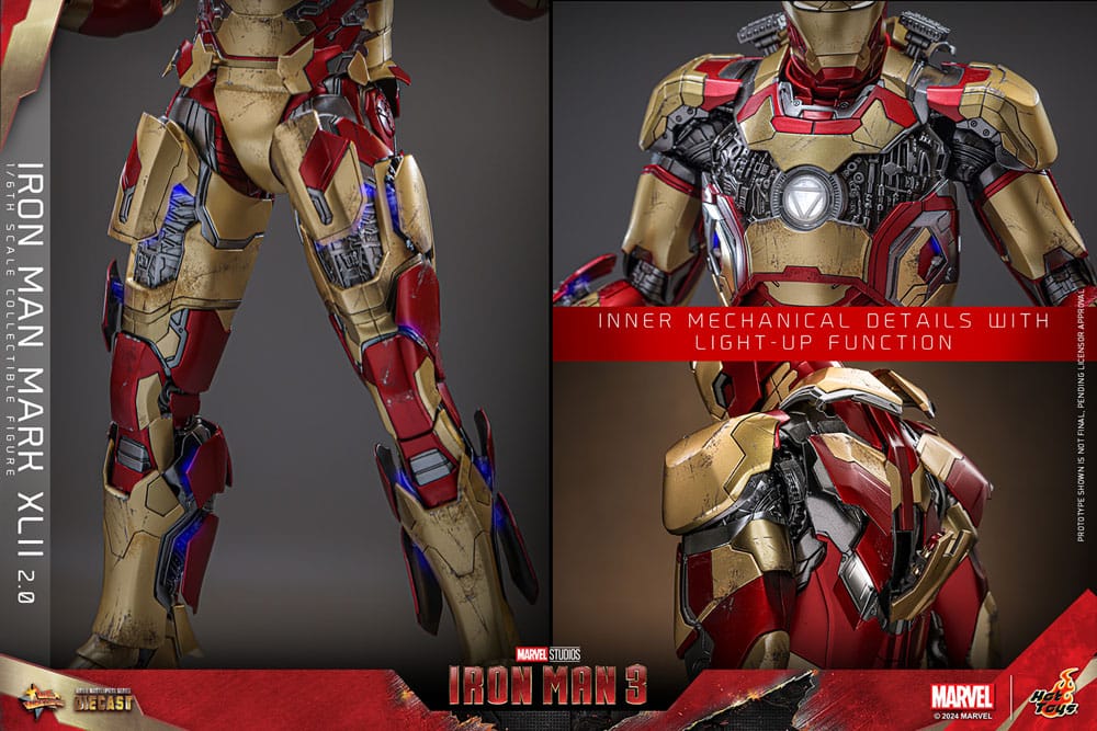 Iron Man 3 Movie Masterpiece Diecast Action Figure 1/6 Iron Man Mark XLII (2.0) 32 cm