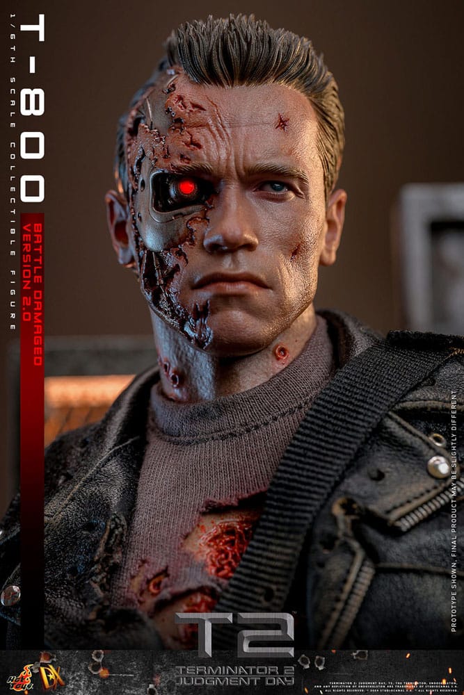 Terminator 2 Movie Masterpiece Action Figure 1/6 T-800 Battle Damaged Version 2.0 32 cm