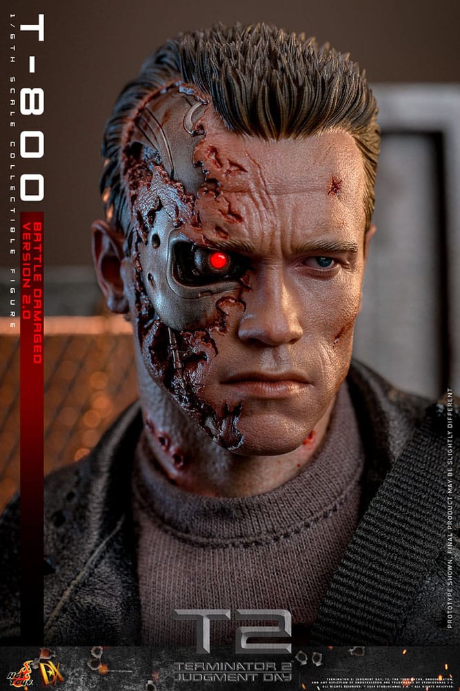 Terminator 2 Movie Masterpiece Action Figure 1/6 T-800 Battle Damaged Version 2.0 32 cm