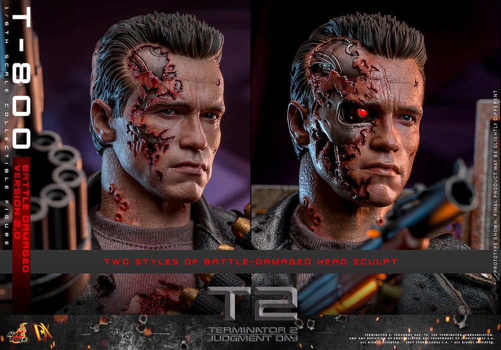 Terminator 2 Movie Masterpiece Action Figure 1/6 T-800 Battle Damaged Version 2.0 32 cm