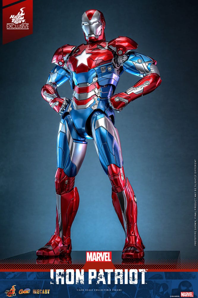 Marvel Comic Diecast Masterpiece Action Figure 1/6 Iron Patriot Hot Toys Exclusive 32 cm