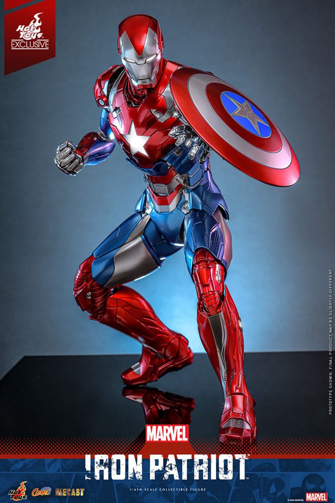 Marvel Comic Diecast Masterpiece Action Figure 1/6 Iron Patriot Hot Toys Exclusive 32 cm