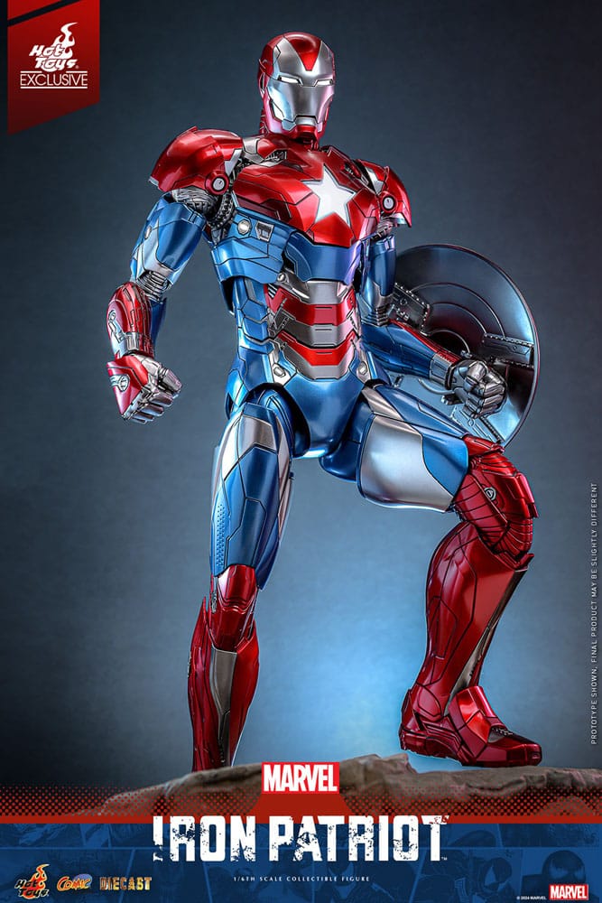 Marvel Comic Diecast Masterpiece Action Figure 1/6 Iron Patriot Hot Toys Exclusive 32 cm