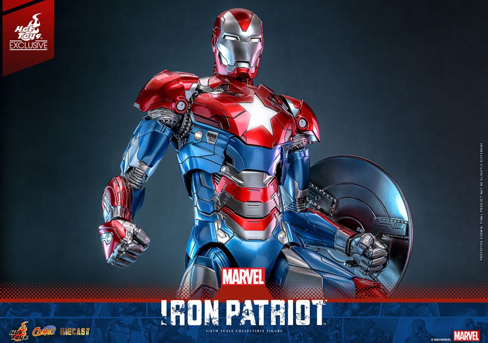 Marvel Comic Diecast Masterpiece Action Figure 1/6 Iron Patriot Hot Toys Exclusive 32 cm