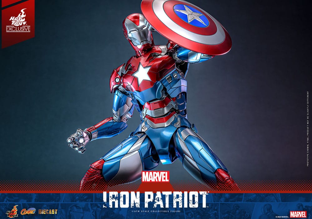 Marvel Comic Diecast Masterpiece Action Figure 1/6 Iron Patriot Hot Toys Exclusive 32 cm