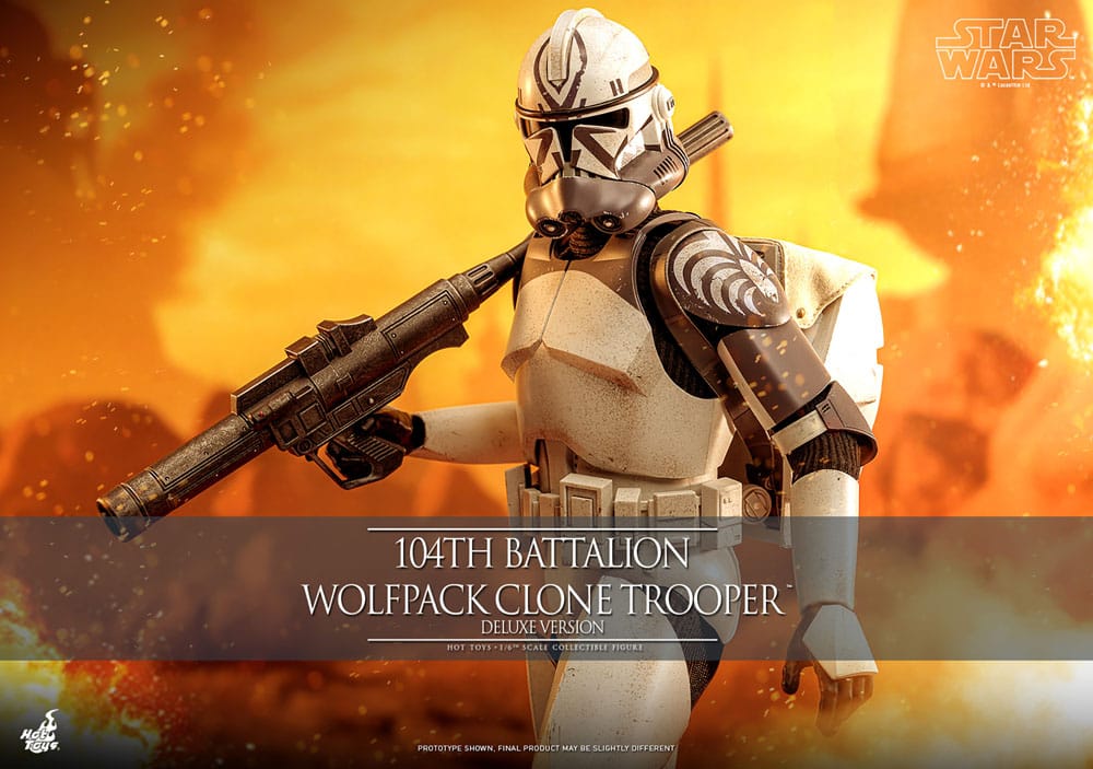 Star Wars The Clone Wars Action Figure 1/6 104th Battalion Wolfpack Clone Trooper Deluxe Version 30 cm - Damaged packaging