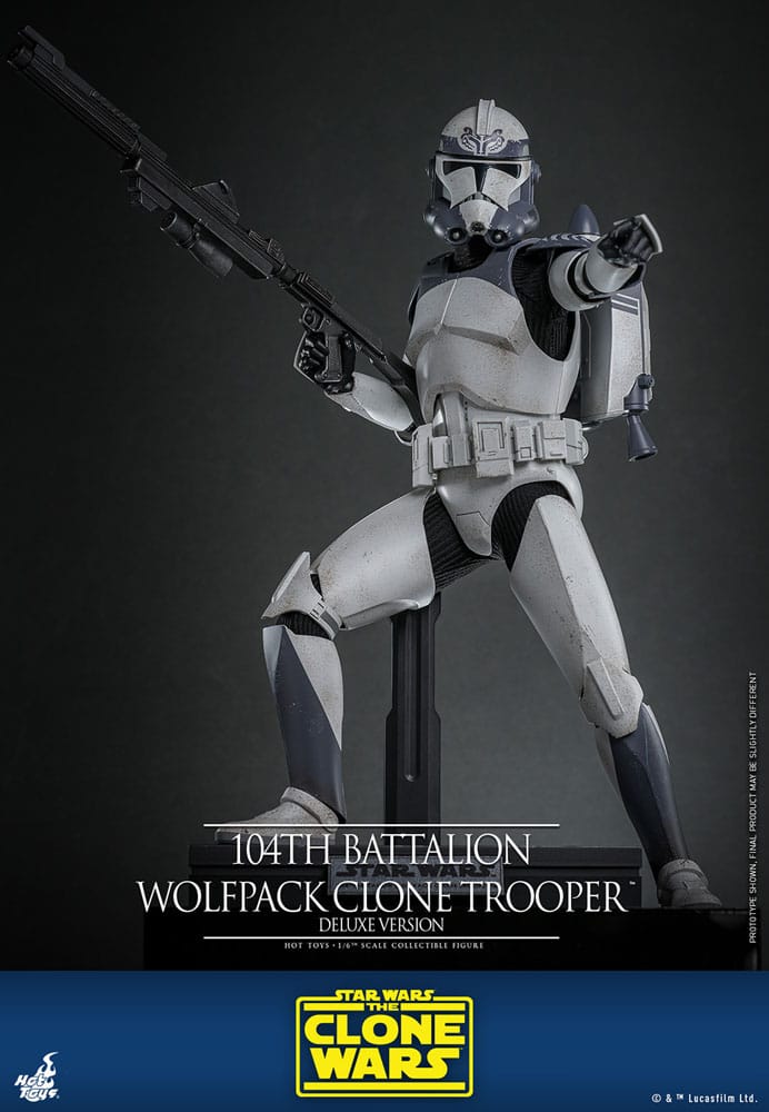 Star Wars The Clone Wars Action Figure 1/6 104th Battalion Wolfpack Clone Trooper Deluxe Version 30 cm - Damaged packaging