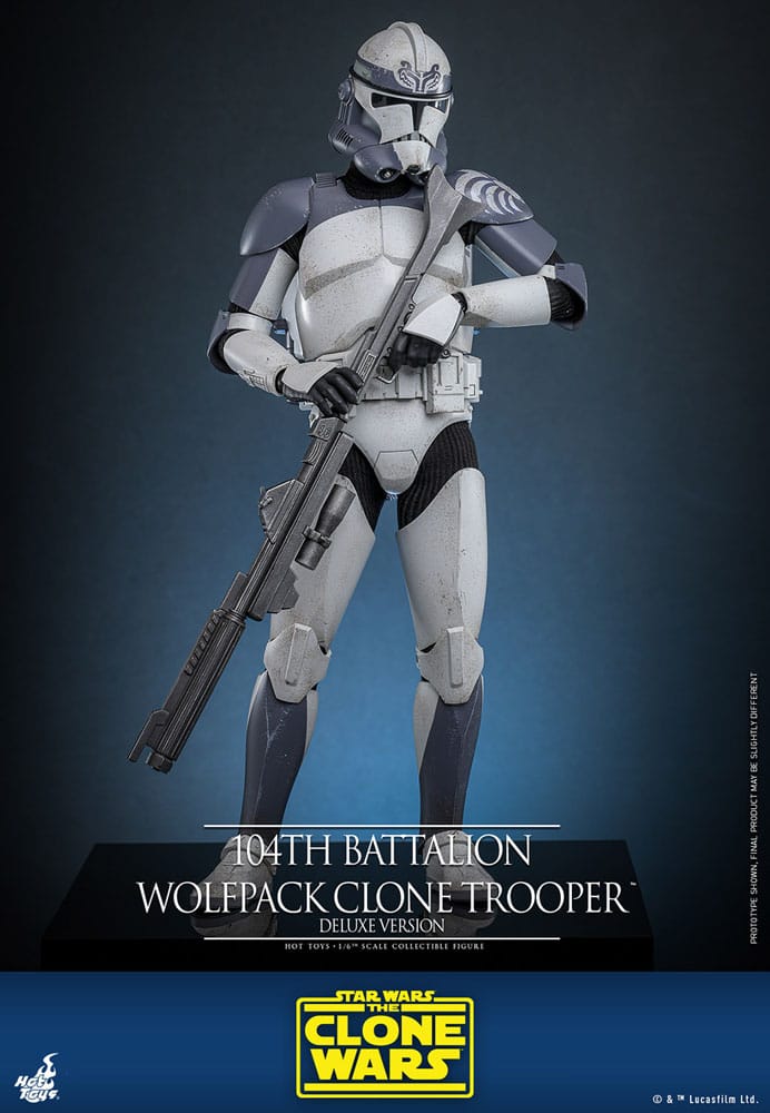 Star Wars The Clone Wars Action Figure 1/6 104th Battalion Wolfpack Clone Trooper Deluxe Version 30 cm - Damaged packaging