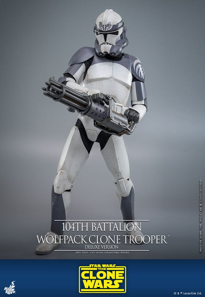 Star Wars The Clone Wars Action Figure 1/6 104th Battalion Wolfpack Clone Trooper Deluxe Version 30 cm - Damaged packaging