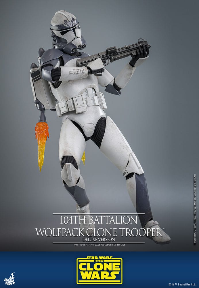 Star Wars The Clone Wars Action Figure 1/6 104th Battalion Wolfpack Clone Trooper Deluxe Version 30 cm - Damaged packaging