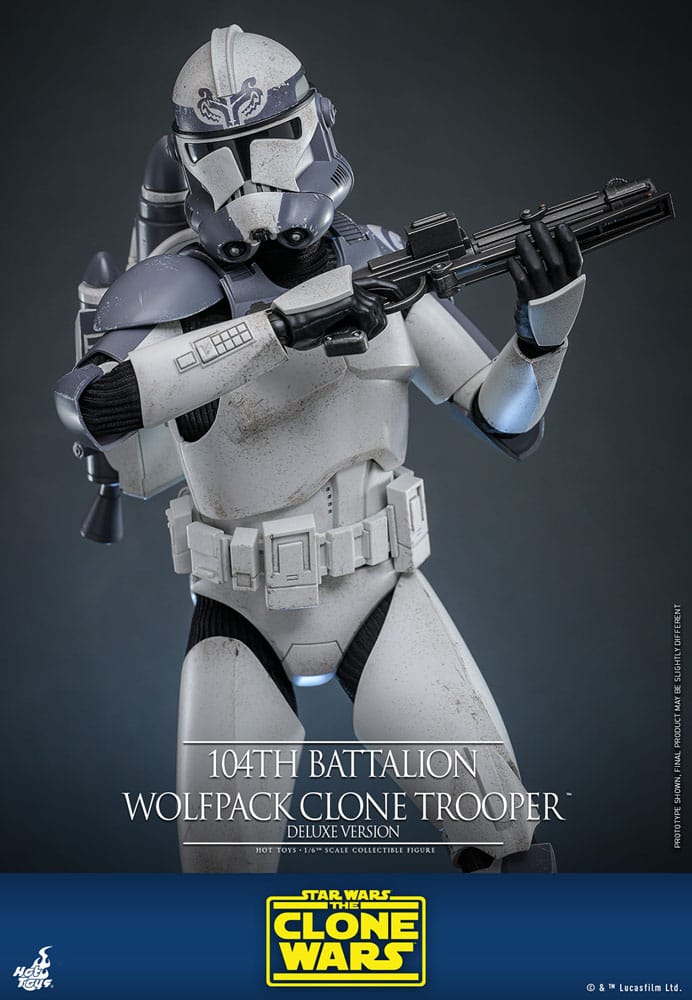 Star Wars The Clone Wars Action Figure 1/6 104th Battalion Wolfpack Clone Trooper Deluxe Version 30 cm - Damaged packaging