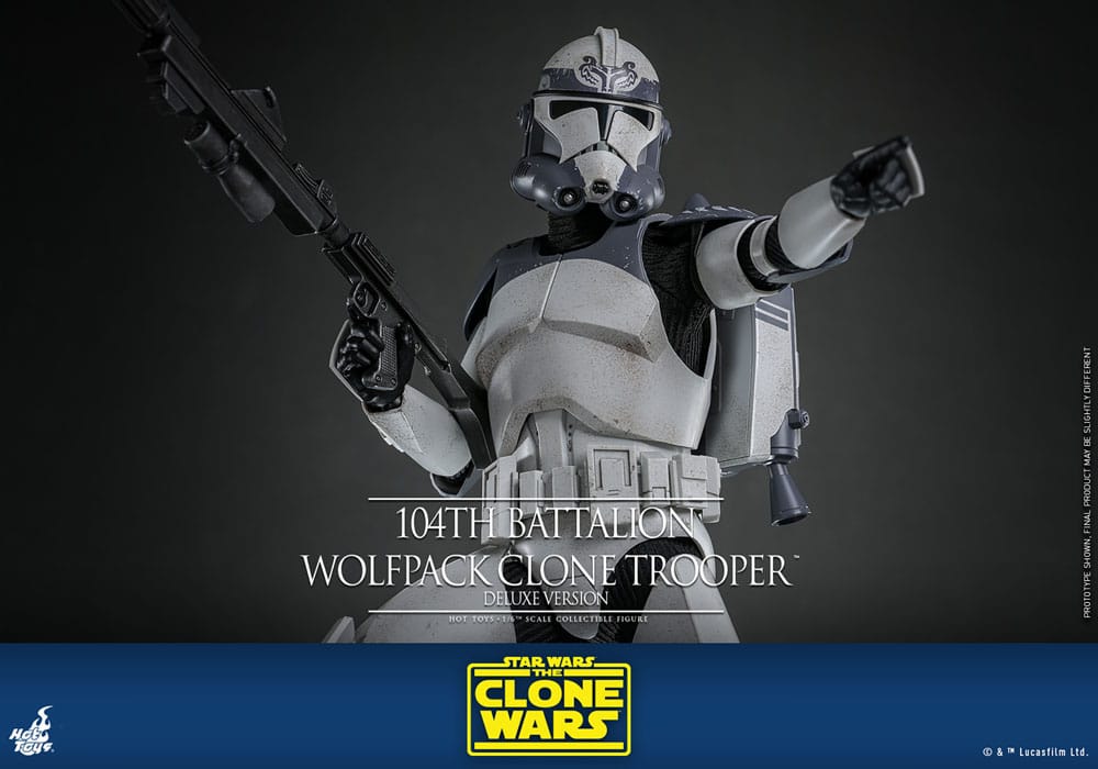Star Wars The Clone Wars Action Figure 1/6 104th Battalion Wolfpack Clone Trooper Deluxe Version 30 cm - Damaged packaging