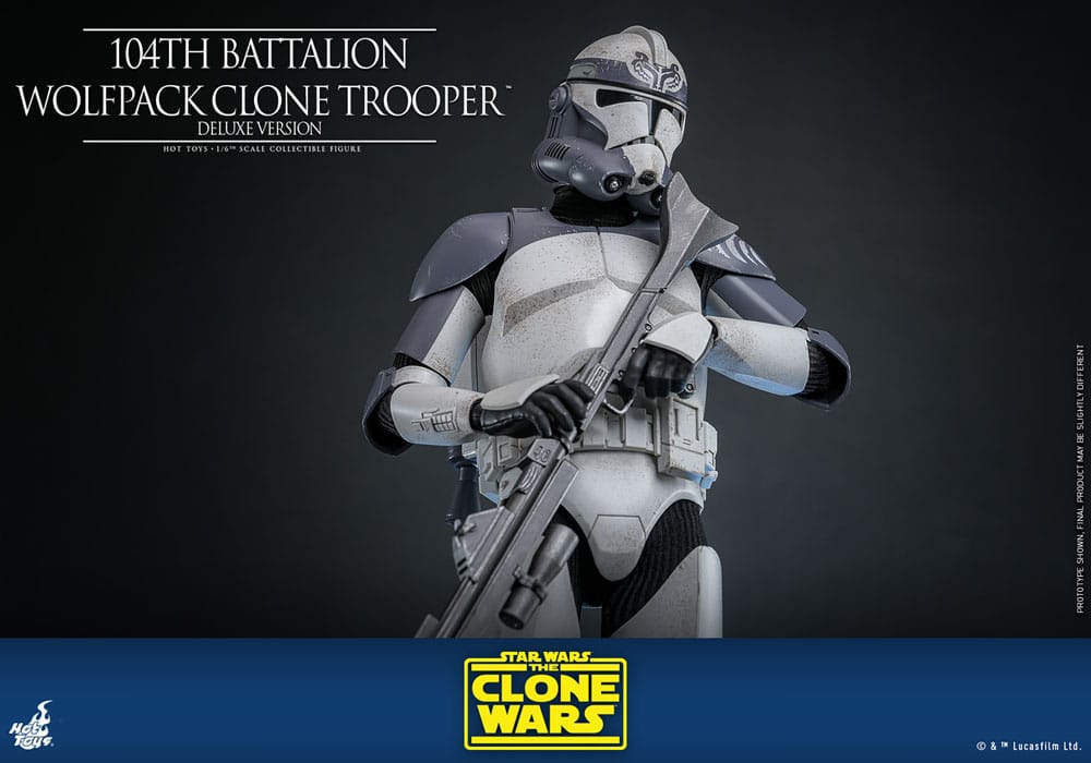 Star Wars The Clone Wars Action Figure 1/6 104th Battalion Wolfpack Clone Trooper Deluxe Version 30 cm - Damaged packaging