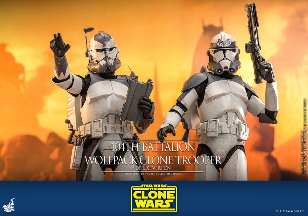 Star Wars The Clone Wars Action Figure 1/6 104th Battalion Wolfpack Clone Trooper Deluxe Version 30 cm - Damaged packaging