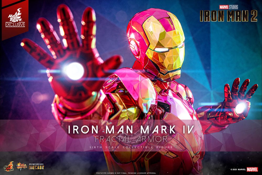 Iron Man Movie Masterpiece Diecast Action Figure 1/6 Iron Man Mark VI (Fractal Armor) Hot Toys Exclusive 33 cm