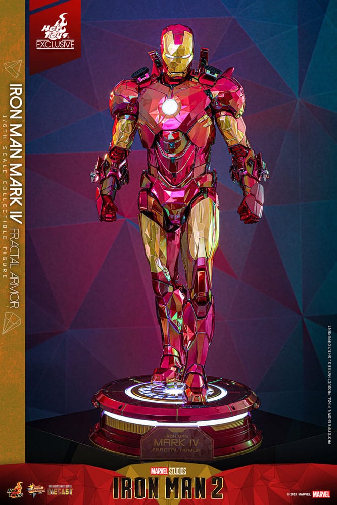 Iron Man Movie Masterpiece Diecast Action Figure 1/6 Iron Man Mark VI (Fractal Armor) Hot Toys Exclusive 33 cm