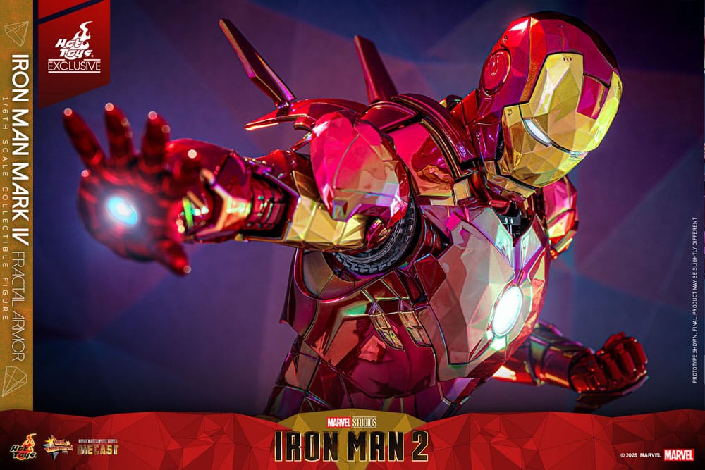 Iron Man Movie Masterpiece Diecast Action Figure 1/6 Iron Man Mark VI (Fractal Armor) Hot Toys Exclusive 33 cm