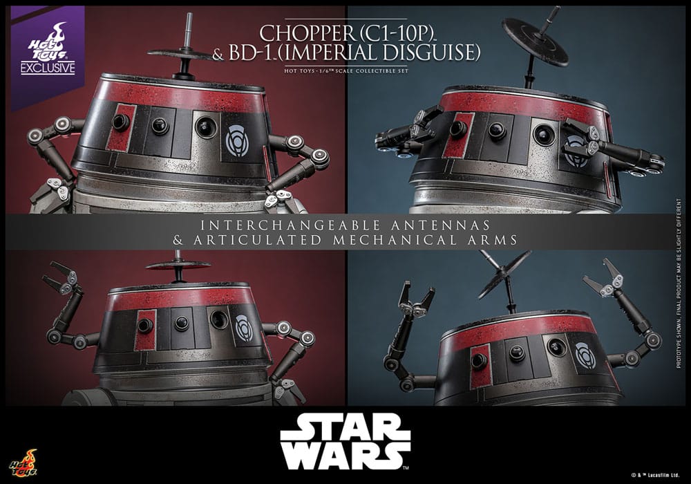 Star Wars Action Figure Set 1/6 Chopper (C1-10P™) &amp; BD-1™ (Imperial Disguise) 18cm &amp; 8cm