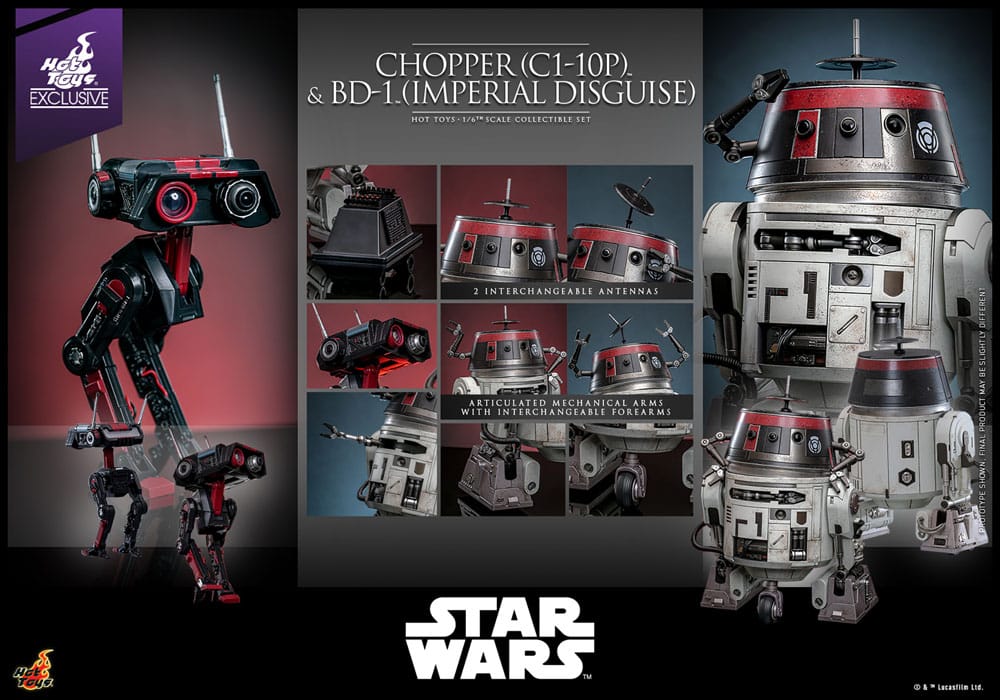 Star Wars Action Figure Set 1/6 Chopper (C1-10P™) &amp; BD-1™ (Imperial Disguise) 18cm &amp; 8cm