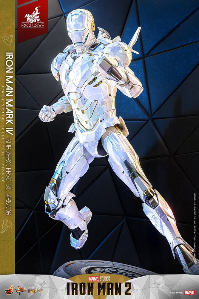 Iron Man 2 Movie Masterpiece Diecast Action Figure 1/6 Iron Man Mark IV (Sub-Zero Fractal Armor) Hot Toys Exclusive 33 cm