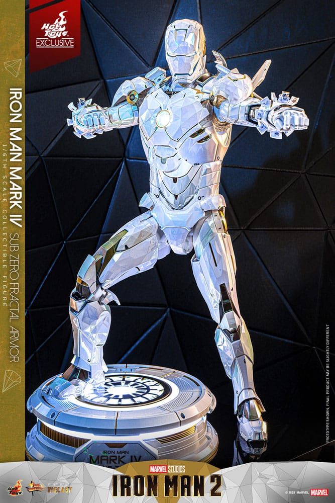 Iron Man 2 Movie Masterpiece Diecast Action Figure 1/6 Iron Man Mark IV (Sub-Zero Fractal Armor) Hot Toys Exclusive 33 cm