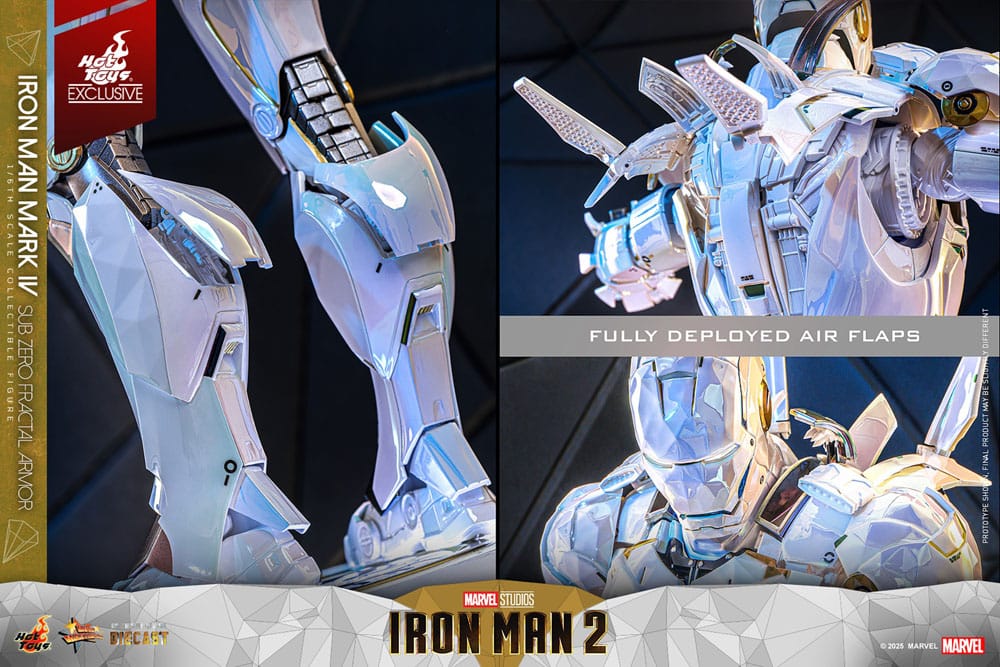 Iron Man 2 Movie Masterpiece Diecast Action Figure 1/6 Iron Man Mark IV (Sub-Zero Fractal Armor) Hot Toys Exclusive 33 cm