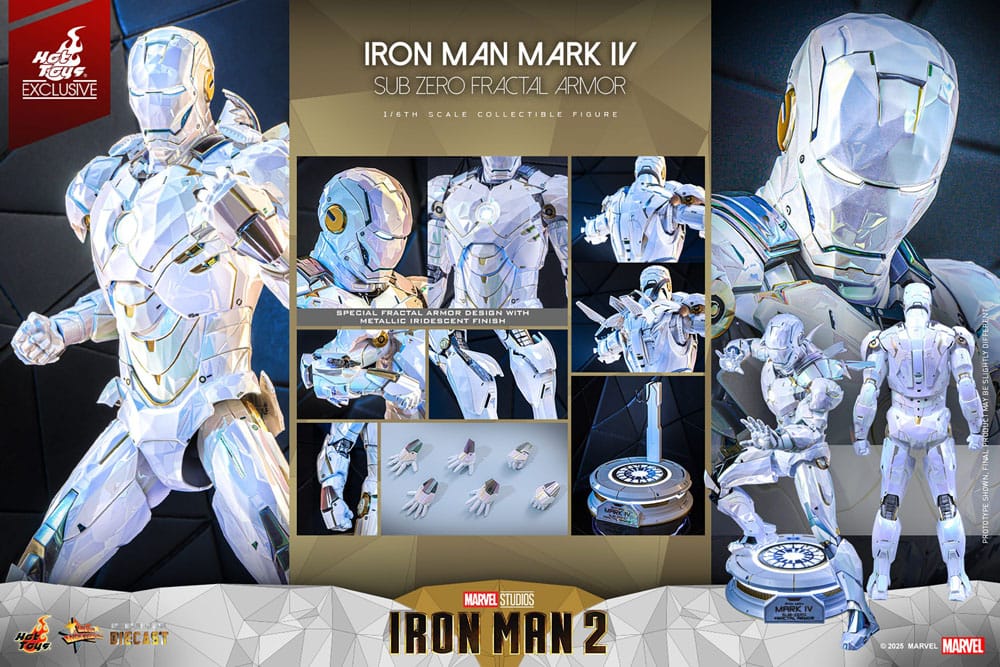 Iron Man 2 Movie Masterpiece Diecast Action Figure 1/6 Iron Man Mark IV (Sub-Zero Fractal Armor) Hot Toys Exclusive 33 cm