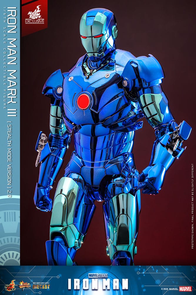 Iron Man Movie Masterpiece Diecast Action Figure 1/6 Iron Man Mark III (Stealth Mode Ver.) 2.0 Hot Toys Exclusive 33 cm