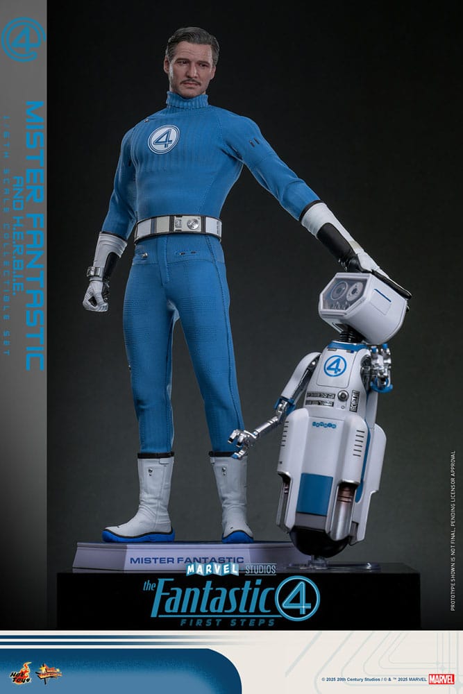 The Fantastic Four: First Steps Movie Masterpiece Action Figure 2-Pack 1/6 Mister Fantastic &amp; HERBIE 30 cm