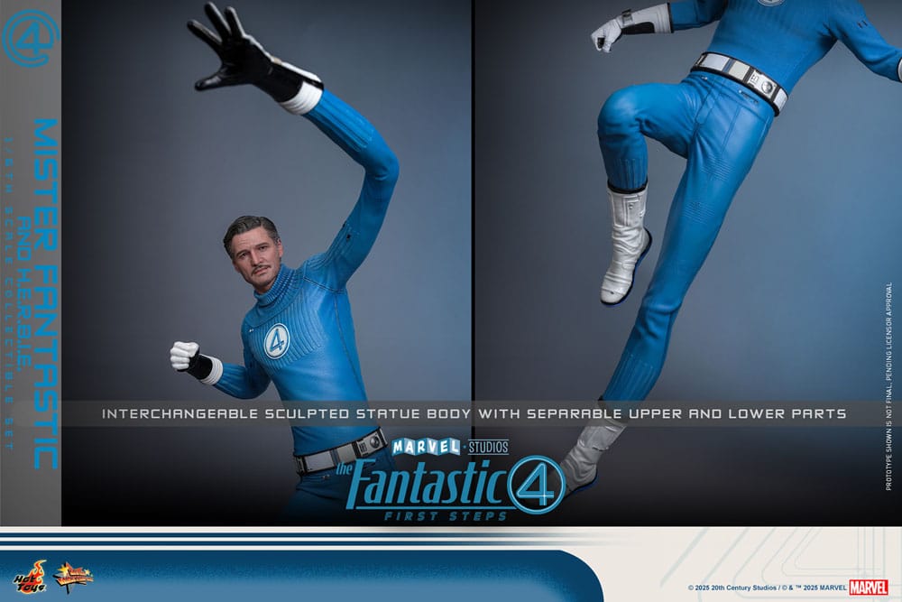 The Fantastic Four: First Steps Movie Masterpiece Action Figure 2-Pack 1/6 Mister Fantastic &amp; HERBIE 30 cm